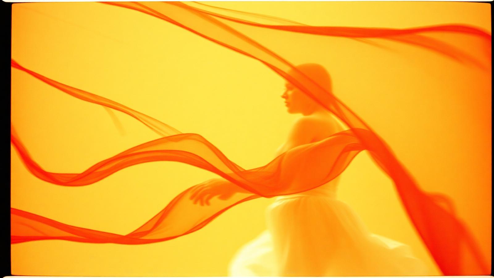 Imagen abstracta de movimiento cálido que evoca la calma somática del Método Feldenkrais frente a la ansiedad
